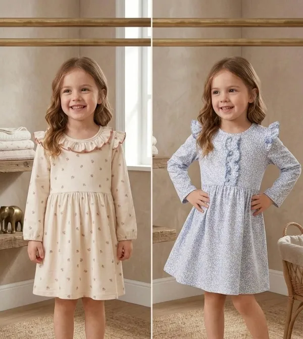 Set_Of_2_Snitz_printed_girls_cotton_frock