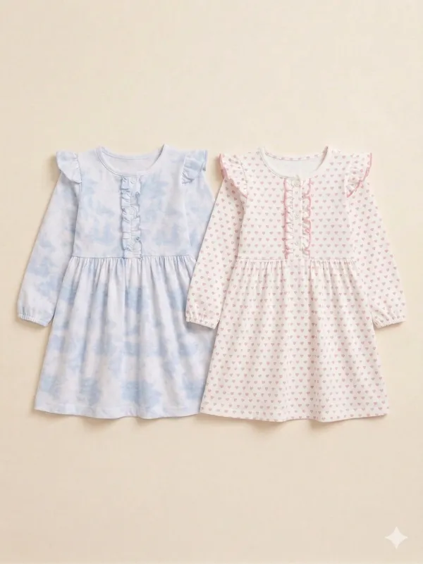 Set_Of_2_Snitz_Printed_Girls_Cotton_Frock_Combo