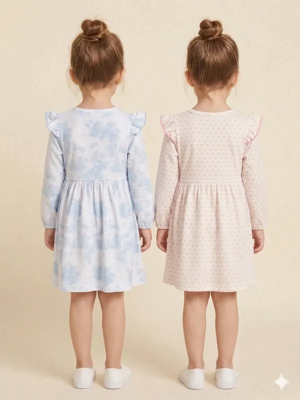 Set_Of_2_Snitz_Printed_Girls_Cotton_Frock_Combo