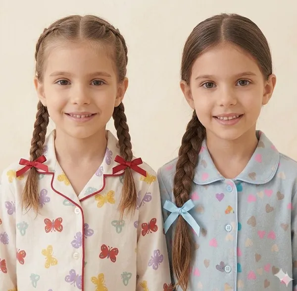 Set_Of_2_Snitz_printed_girls_cotton_nightwear