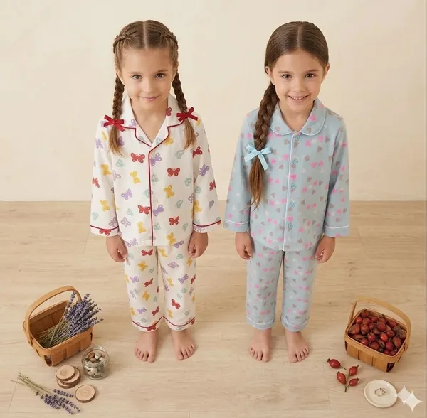Set_Of_2_Snitz_printed_girls_cotton_nightwear