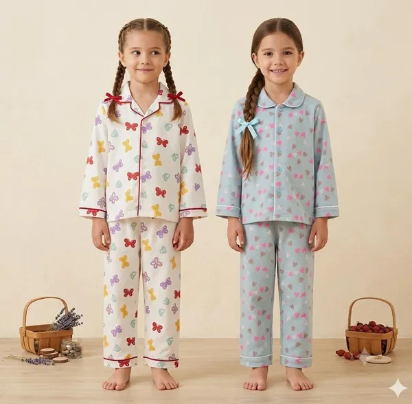 Set_Of_2_Snitz_printed_girls_cotton_nightwear