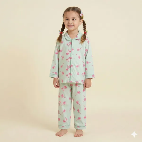 Snitz_Printed_Green_Color_Girls_Nightwear