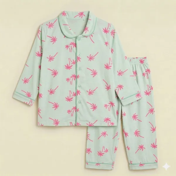 Snitz_Printed_Green_Color_Girls_Nightwear