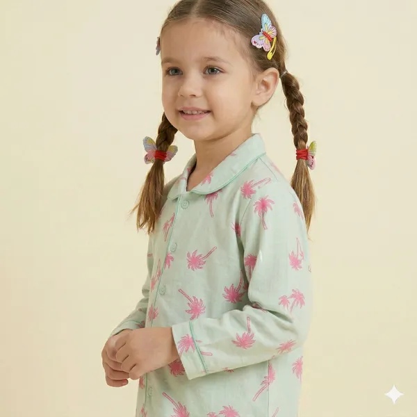 Snitz_Printed_Green_Color_Girls_Nightwear