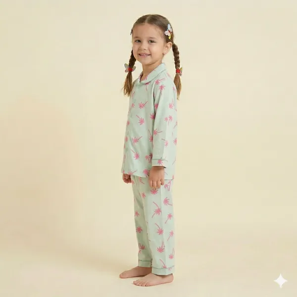 Snitz_Printed_Green_Color_Girls_Nightwear