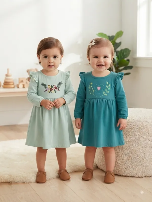 Snitz_Embroiderd_Baby_Girl_cotton_Frock_(Pack_of_2)