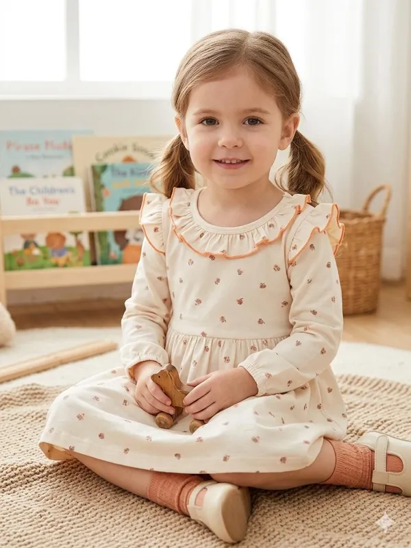 Snitz_Multicolor_Floral_Printed_Girls_Frock