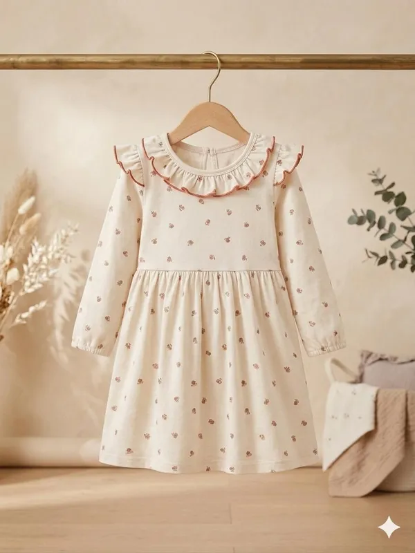 Snitz_Multicolor_Floral_Printed_Girls_Frock