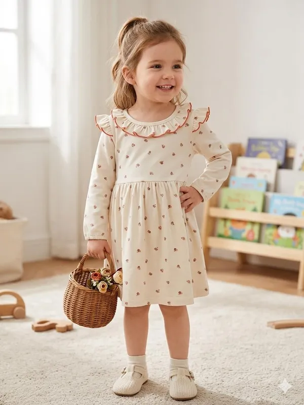 Snitz_Multicolor_Floral_Printed_Girls_Frock