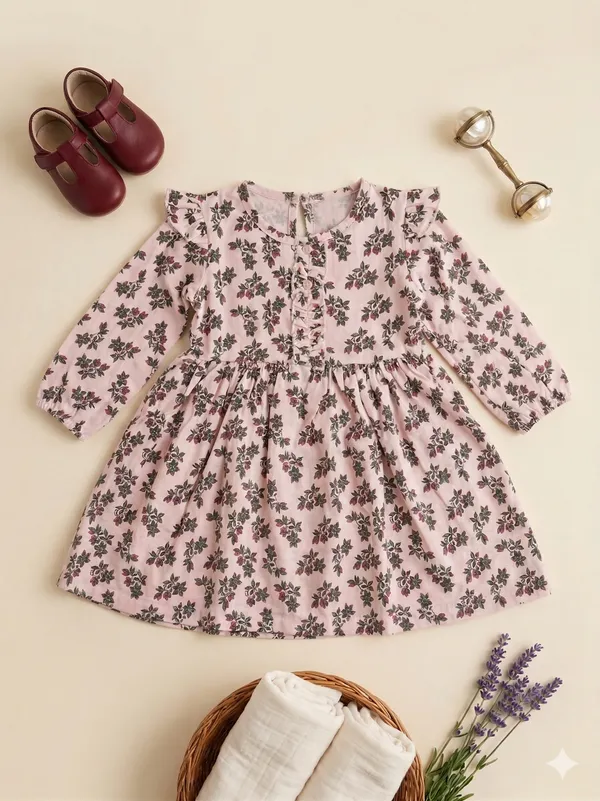 Snitz_Floral_Print_Baby_Girl_Cotton_Frock