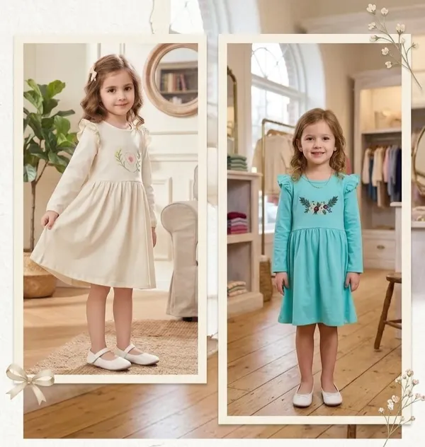 Snitz_Embroidery_Printed__Girls_Cotton_Frock_Combo_(Set_Of_2)