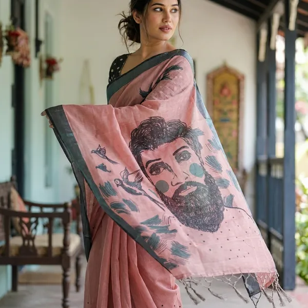Blush_Pink_Linen_Saree_For_Women