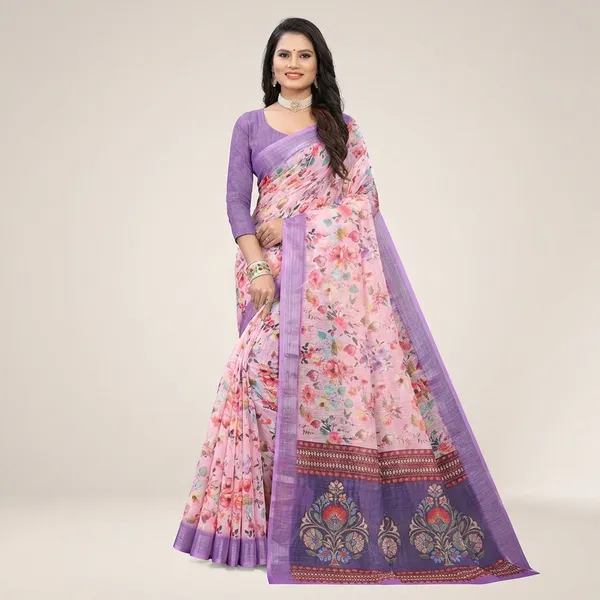 Pink_And_Lavender_Linen_Saree_For_Women