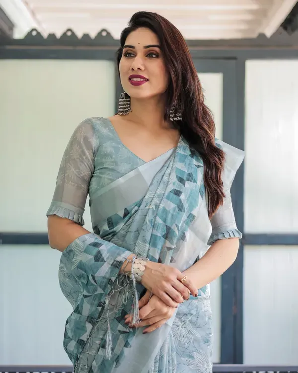 Light_Blue_Linen_Saree_For_Women