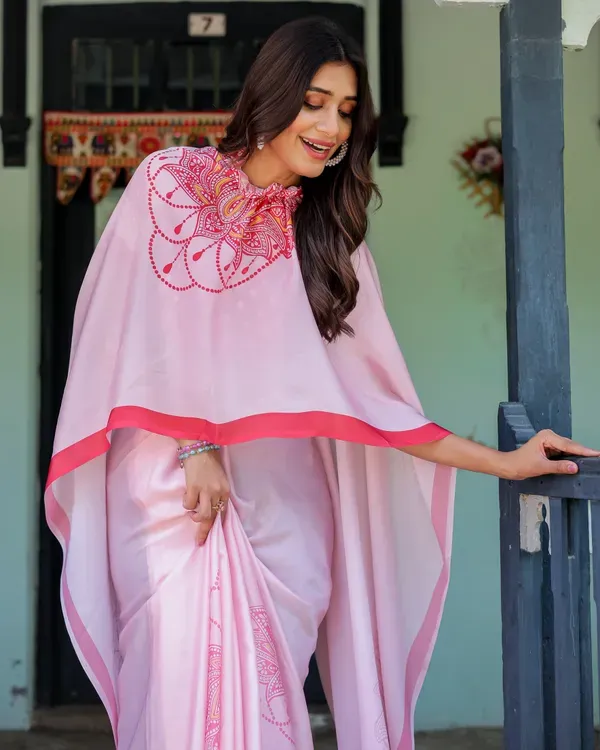 Baby_Pink_Satin_Georgette_Saree_For_Women