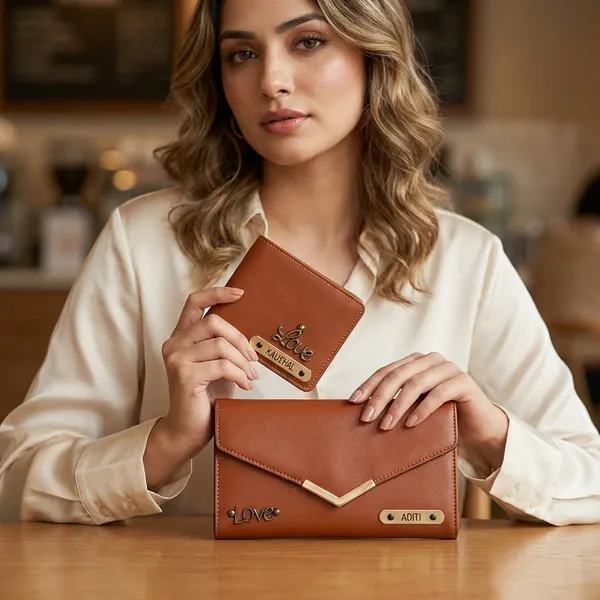 Brown_Pu_Leather_Premium_Clutch_And_Wallet_Combo_For_Unisex
