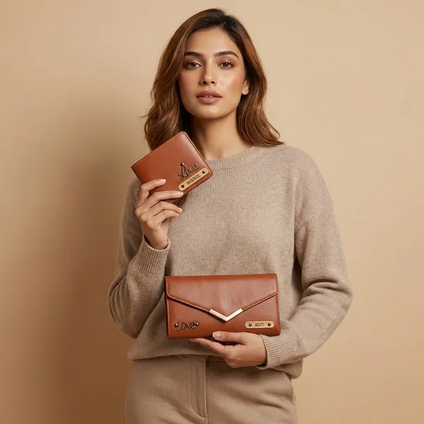 Brown_Pu_Leather_Premium_Clutch_And_Wallet_Combo_For_Unisex