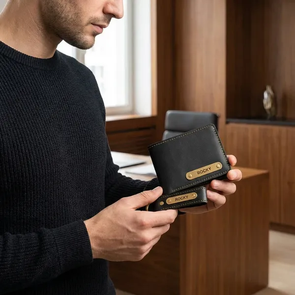 Black_Pu_Leather_And_Metal_Premium_Wallet_And_Keychain_Combo_For_Men