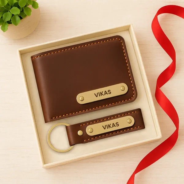 Brown_Pu_Leather_And_Metal_Premium_Wallet_And_Keychain_Combo_For_Men