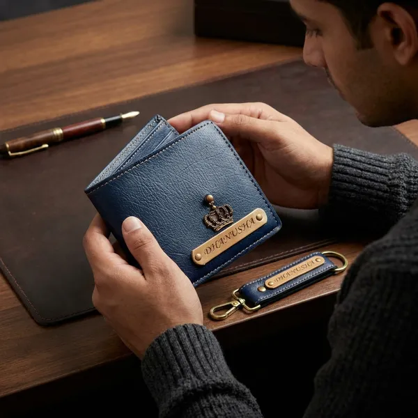 Blue_Pu_Leather_And_Metal_Premium_Wallet_And_Keychain_Combo_For_Men