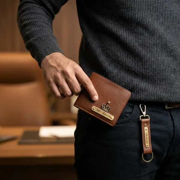 Brown_Pu_Leather_And_Metal_Premium_Wallet_And_Keychain_Combo_For_Men
