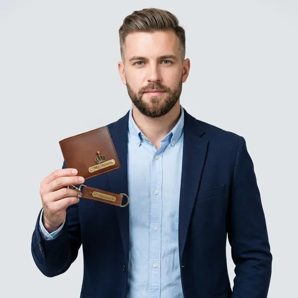 Brown_Pu_Leather_And_Metal_Premium_Wallet_And_Keychain_Combo_For_Men