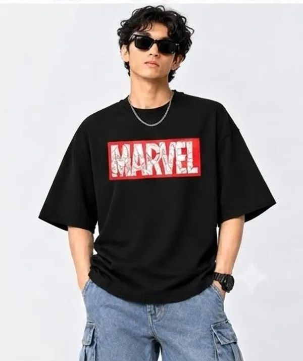 Men's_Black_Oversized_Graphic_T-Shirt_|_Red_&_White_Superhero_Print_|_Half_Sleeve_Drop_Shoulder_Streetwear_Tee