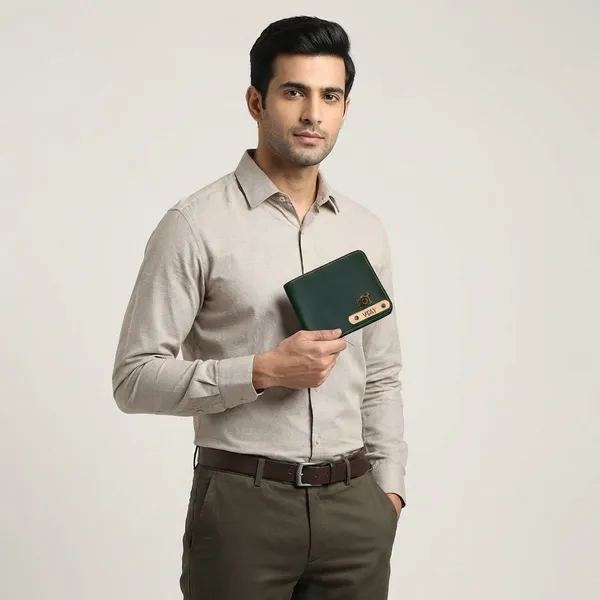 Olive_Green_Pu_Leather_Premium_Clutch_And_Wallet_Combo_For_Unisex