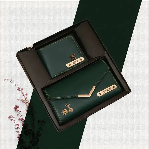 Olive_Green_Pu_Leather_Premium_Clutch_And_Wallet_Combo_For_Unisex