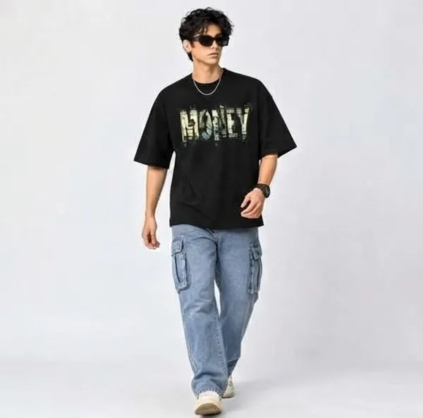 Stealy_Men's_Black_Oversized_Graphic_T-Shirt_|_Money_Print_Streetwear_Half_Sleeve_T-Shirt_|_Drop_Shoulder_Loose_Fit_|_Trendy_Urban_Fashion