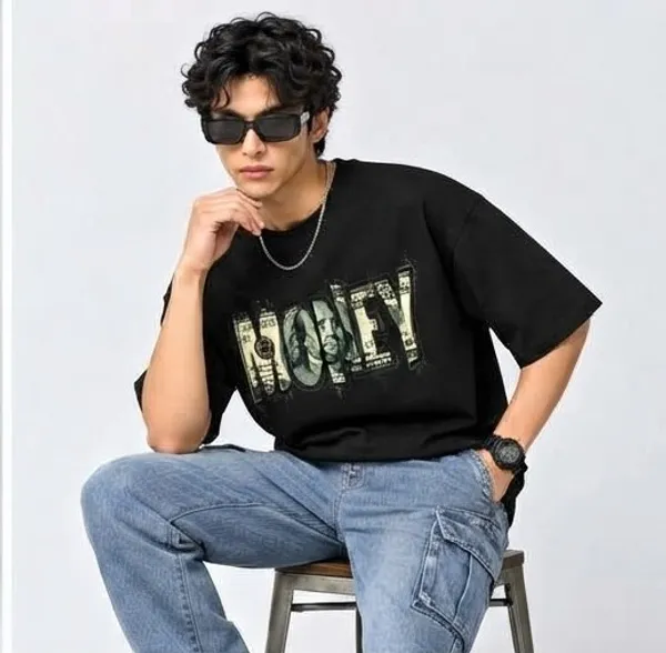 Stealy_Men's_Black_Oversized_Graphic_T-Shirt_|_Money_Print_Streetwear_Half_Sleeve_T-Shirt_|_Drop_Shoulder_Loose_Fit_|_Trendy_Urban_Fashion