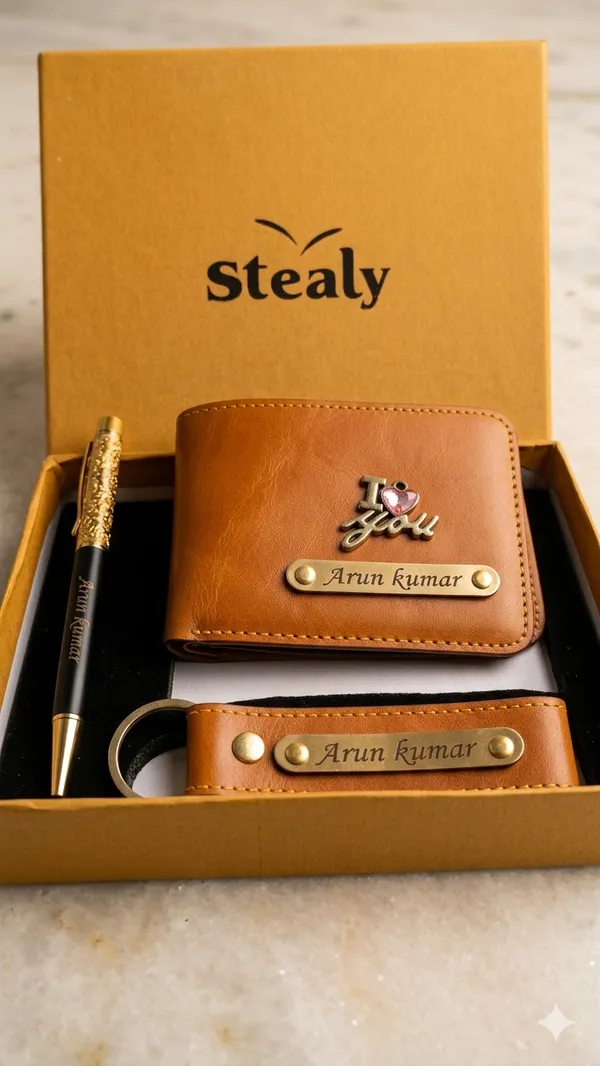 Stealy_Personalized_Leather_Wallet_Keychain_Pen_Gift_Set_for_Men_|_Custom_Name_Engraved_Premium_Gift_Combo