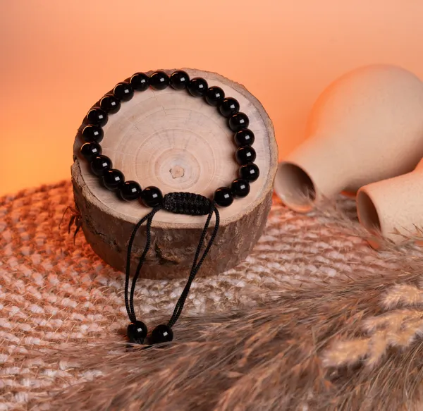 Zenn_Aura_Black_Tourmaline_Bracelet_|_Strong_Protection_&_Grounding_(Single_Layer_Adjustable_(8_MM))