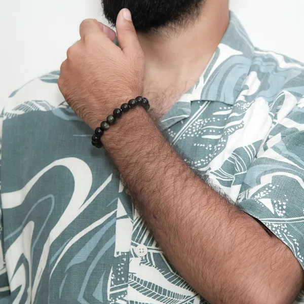 Zenn_Aura_Black_Obsidian_Golden_Sheen_Bracelet_|_Golden_Shield_(8_MM)