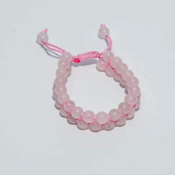 Zenn_Aura_Rose_Quartz_Bracelet_|_Unconditional_Love_(Double_Layer_Adjustable_(8_MM))