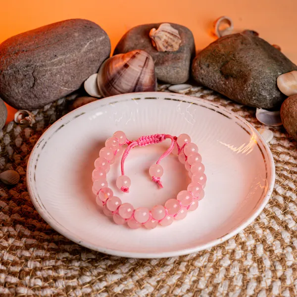 Zenn_Aura_Rose_Quartz_Bracelet_|_Unconditional_Love_(Double_Layer_Adjustable_(8_MM))