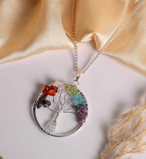 Zenn_Aura_7_Chakra_Tree_of_Life_Round_Pendant_|_Balanced_Energy_Wearable