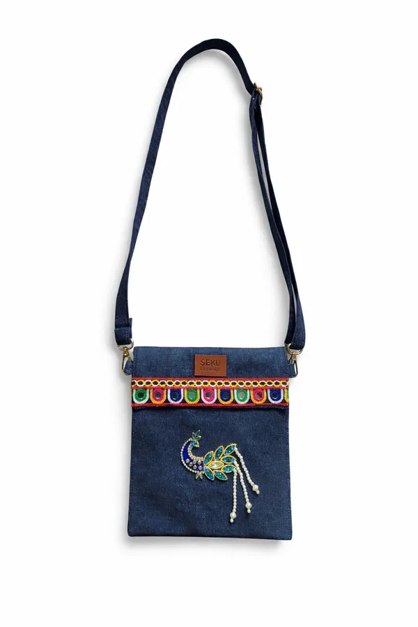 Navy_Blue_Handcrafted_Blue_Sling_Bag_With_Embroidery_And_Peacock_Design
