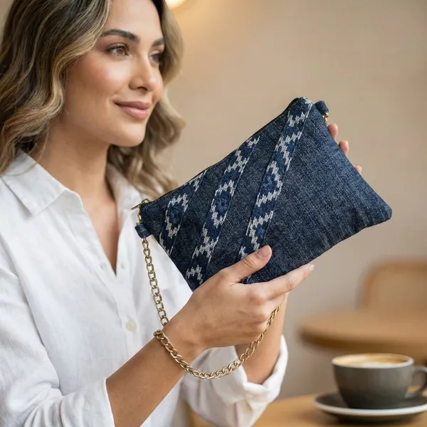 Navy_Blue_Handcrafted_Denim_Sling_Bag_With_Chain_Strap