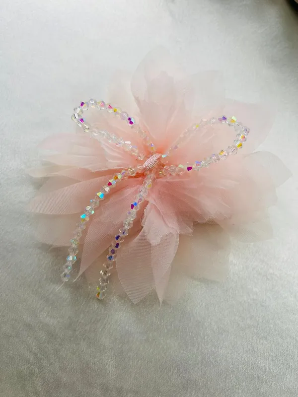Beige_Sparkle_Blossom_Kids_Clip_For_Women_And_Girls