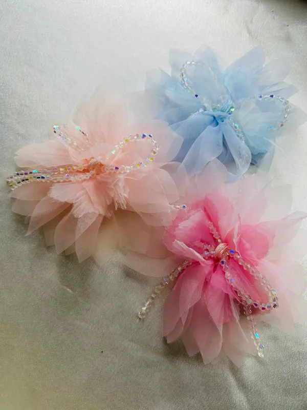 Beige_Sparkle_Blossom_Kids_Clip_For_Women_And_Girls