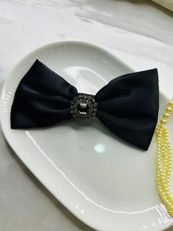 Black_Royal_Satin_Crystal_Bow_For_Women_And_Girls_|_Pack_Of_2