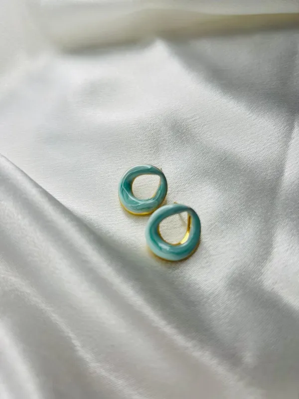 Blue_Aqua_Swirl_Mini_Hoops_For_Women_And_Girls