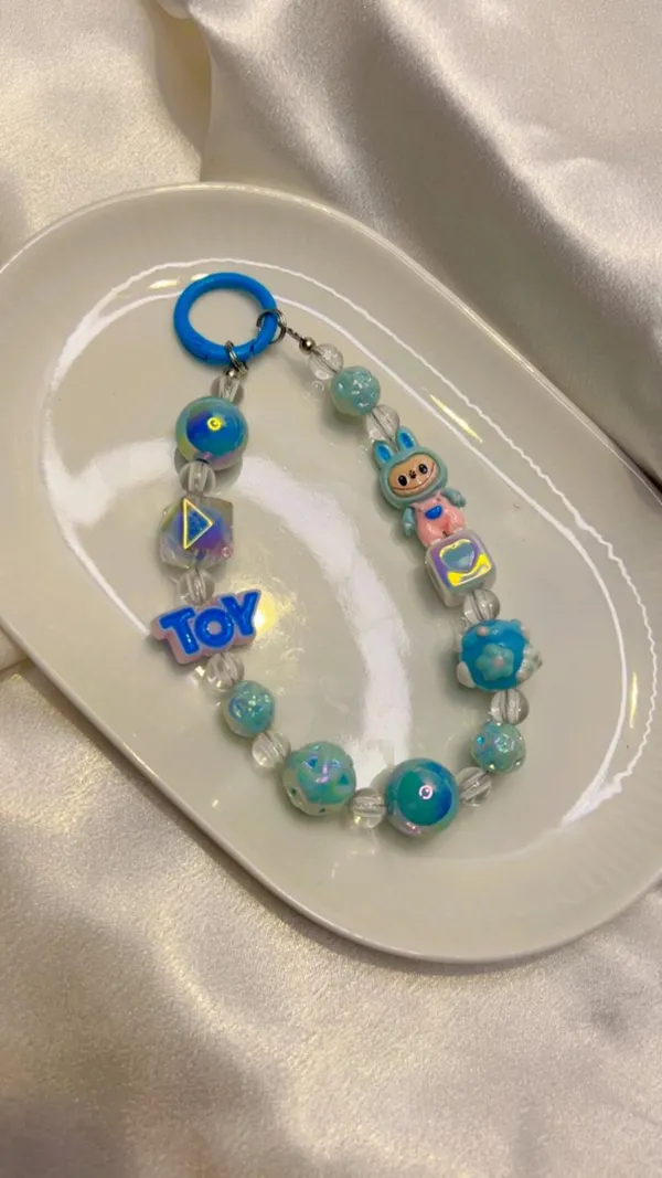 Blue_Toy_Beaded_Charm_Keychain_For_Women_And_Girls