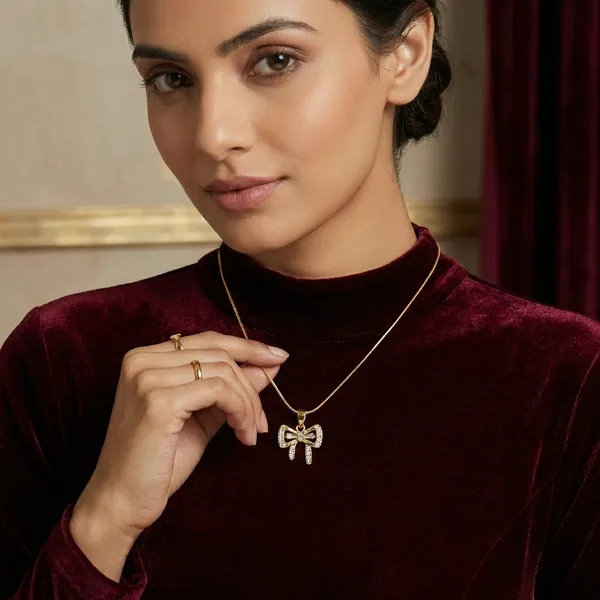 Golden_Crystal_Bow_Charm_Necklace_For_Women_And_Girls