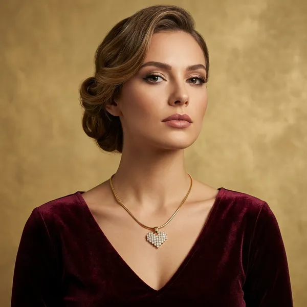 Golden_Dazzling_Stone_Heart_Necklace_For_Women_And_Girls