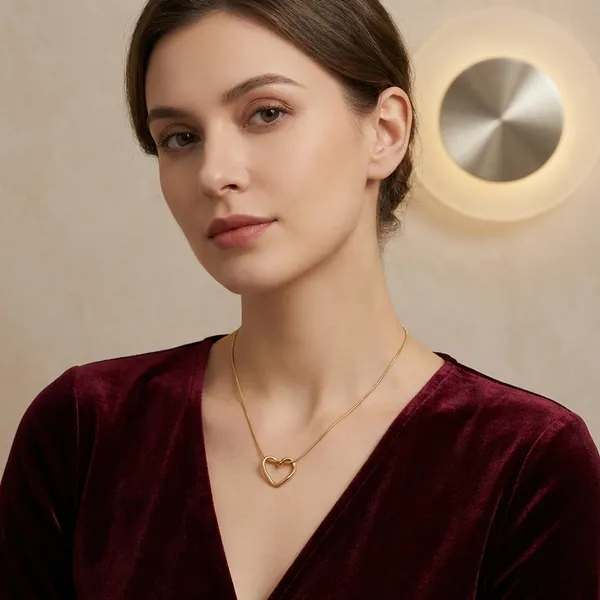 Golden_Heart_Link_Necklace_For_Women_And_Girls