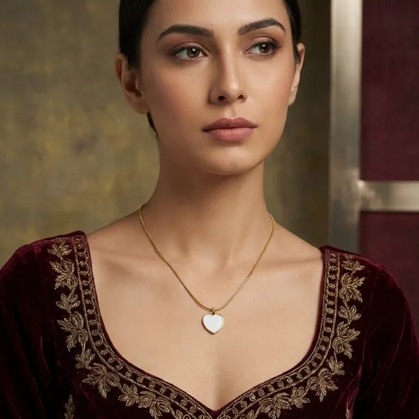 Golden_Ivory_Heart_Necklace_For_Women_And_Girls