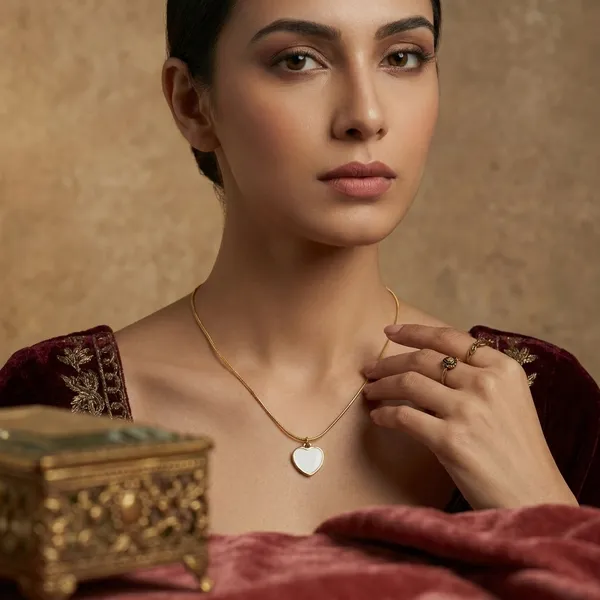 Golden_Ivory_Heart_Necklace_For_Women_And_Girls